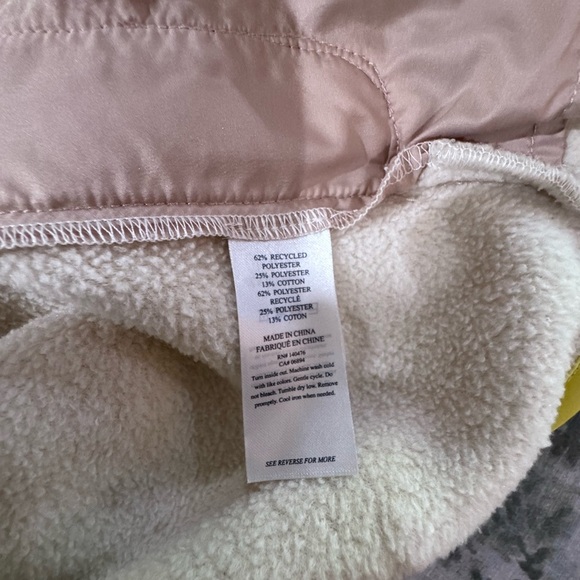 Faherty Cream and Pink Sherpa Fleece with Yellow Trim - Picture 3 of 12